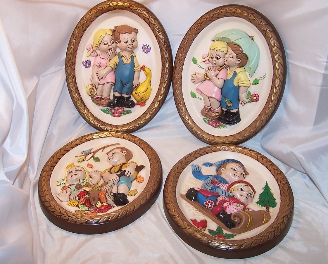 Image 0 of Leisuramics Four Season Set 3D Molded Picture, Children 1973