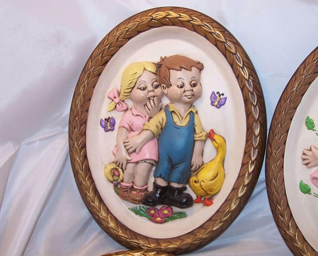 Image 1 of Leisuramics Four Season Set 3D Molded Picture, Children 1973