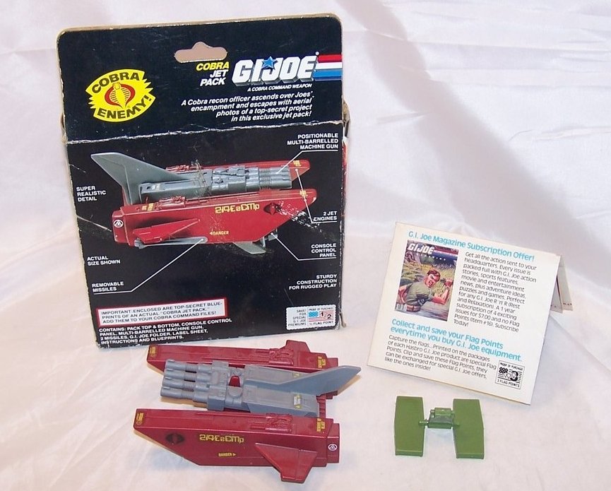 Image 3 of GI Joe Cobra Command Jet Pack w Box, Fan Club, Hasbro 1987