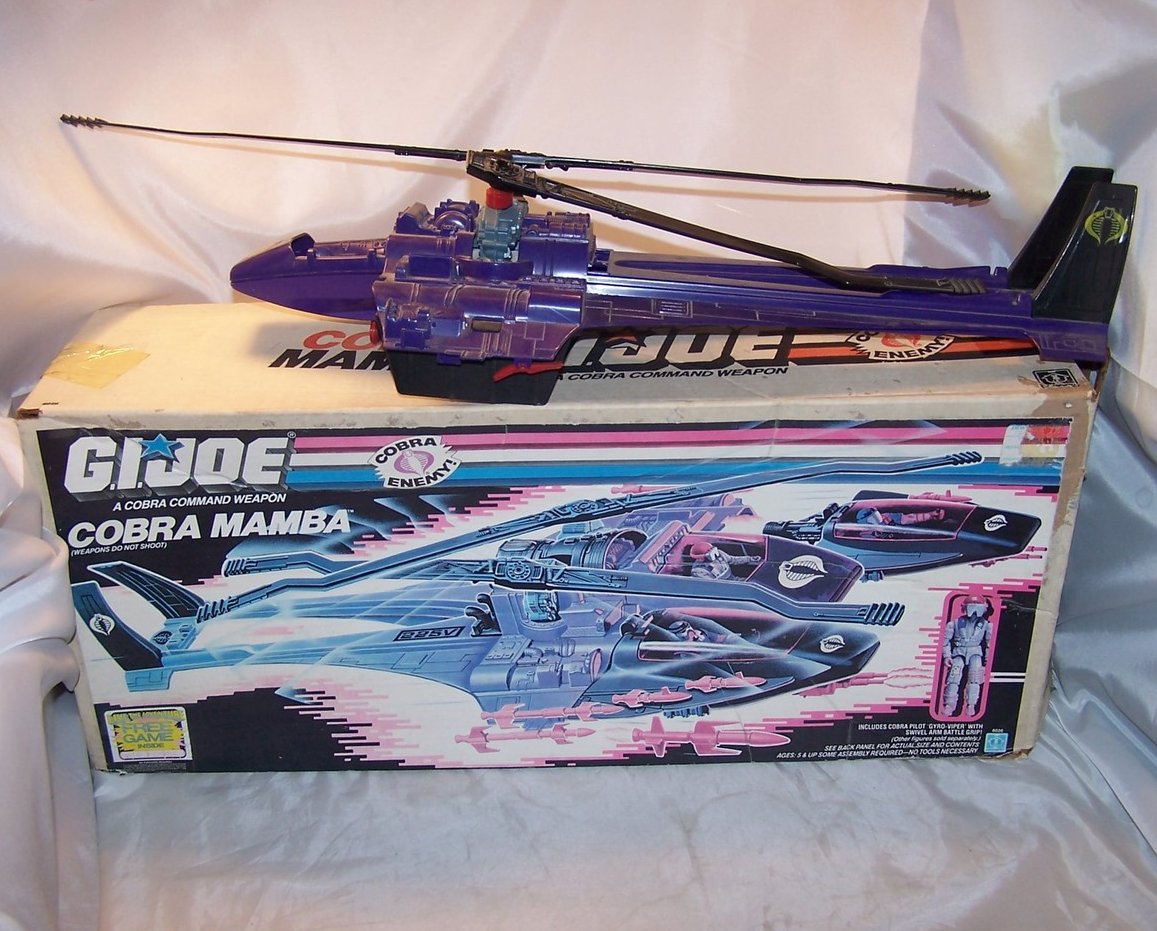 Image 0 of GI Joe Cobra Large Mamba Helicopter w Box, Hasbro 1987