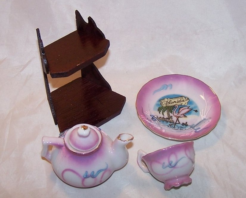 Image 2 of Dragonware Teacup, Saucer, and Teapot, Florida Souvenir