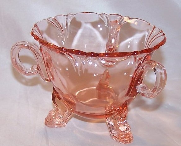 Elegant Depression Glass Footed Sugar Bowl, Pink, Heisey