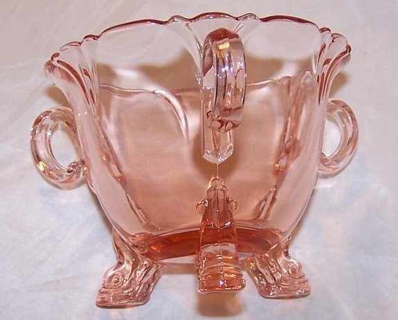 Image 2 of Elegant Depression Glass Footed Sugar Bowl, Pink, Heisey