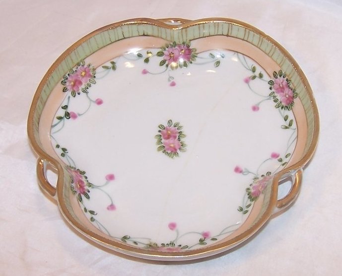 Image 0 of Pink, Gold, Green Imperial Nippon Raised Star Serving Dish