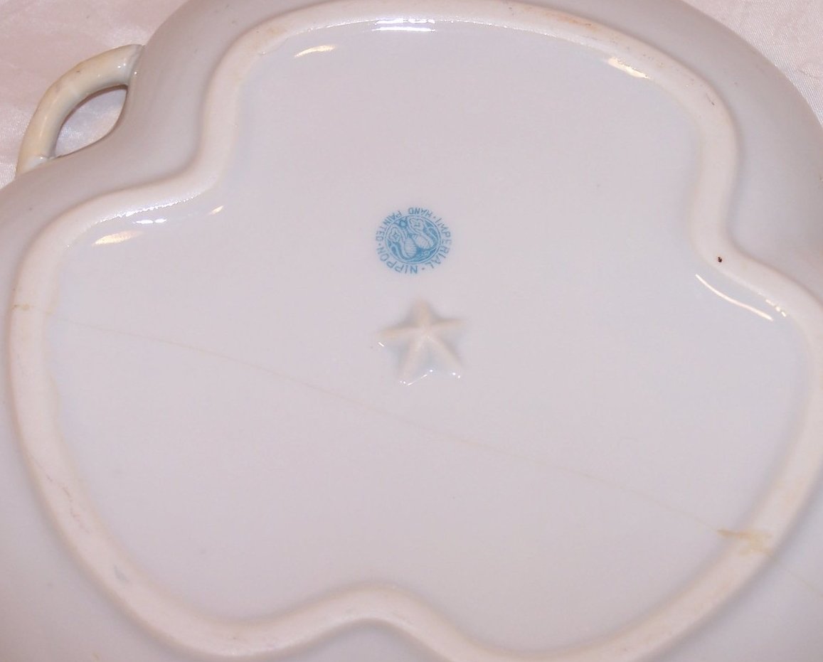 Image 3 of Pink, Gold, Green Imperial Nippon Raised Star Serving Dish