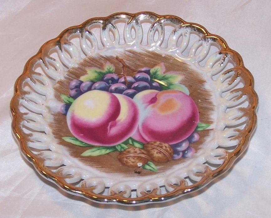 Basketweave Plate with Fruit Center, Royal Sealy China