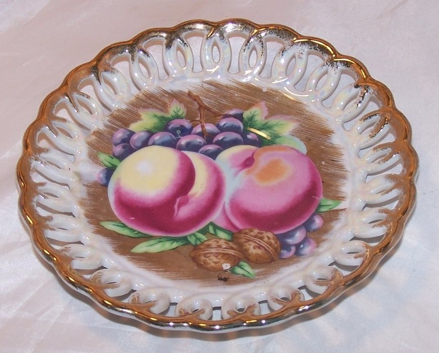 Basketweave Plate with Fruit Center, Royal Sealy China