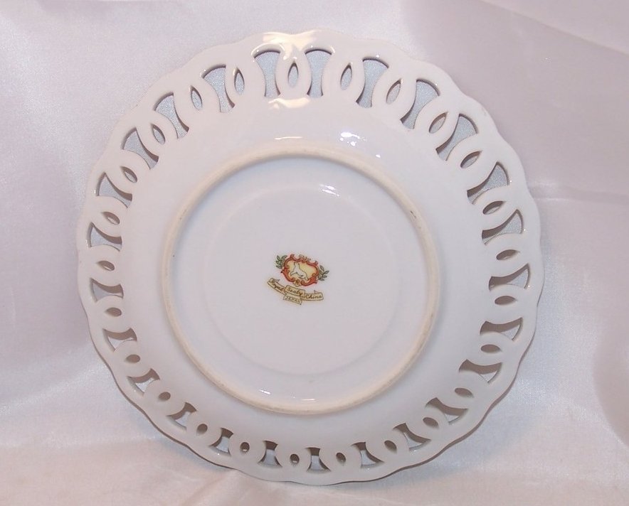 Image 2 of Basketweave Plate with Fruit Center, Royal Sealy China