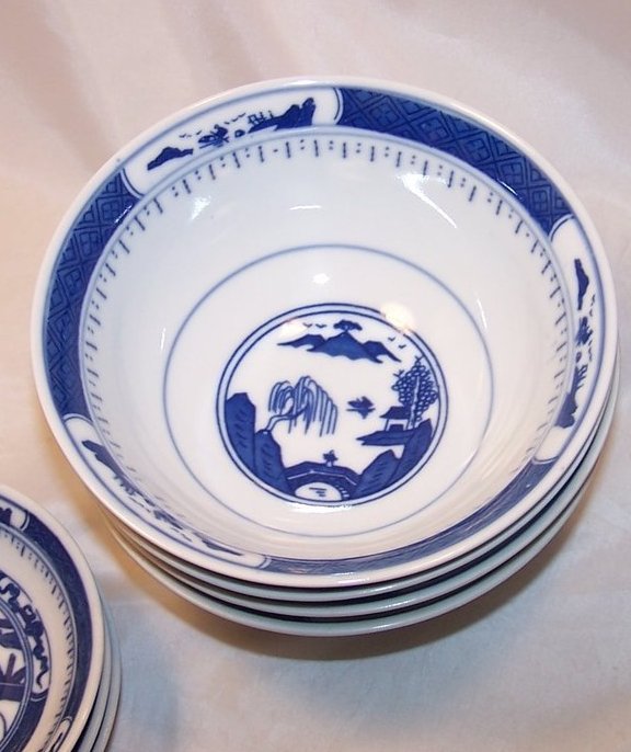 Image 2 of Chinese Dish Set w Spoons, Blue White Porcelain, China