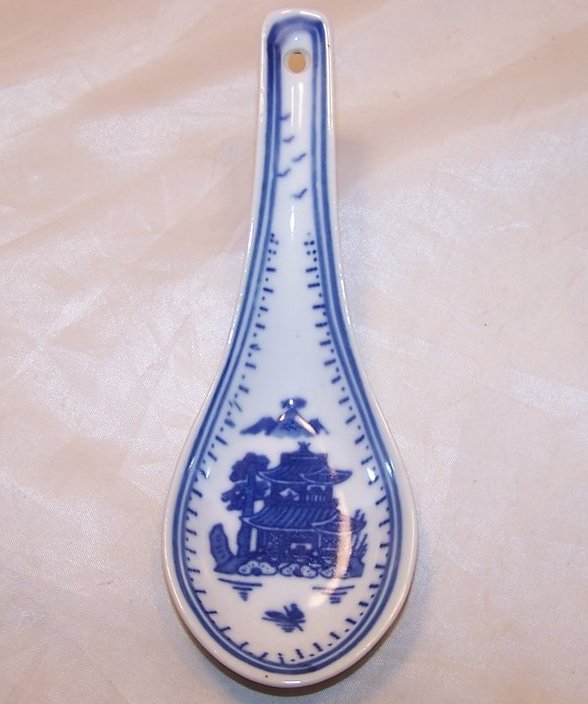 Image 4 of Chinese Dish Set w Spoons, Blue White Porcelain, China