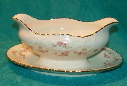 Pope Gosser Gravy Boat w Attached Underplate Florence, China