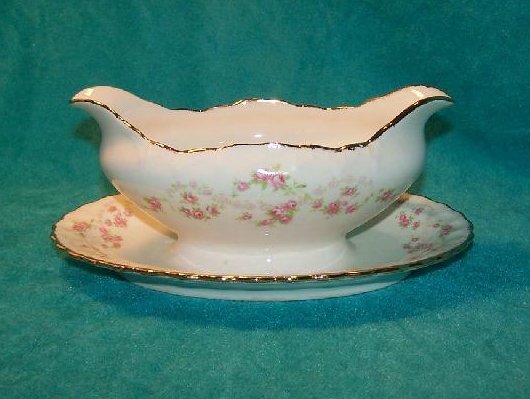 Image 1 of Pope Gosser Gravy Boat w Attached Underplate Florence, China