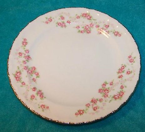 Pope Gosser Dessert Plate Dish, Florence, Pink Rose Garland