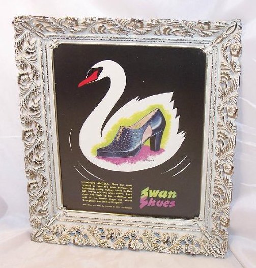 Image 0 of Swan Shoes Vintage England Magazine Ad Framed Authentic