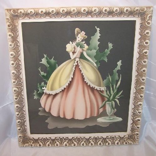 Image 0 of Victorian Lady in Pink Yellow Dress, Turner Print Lithograph