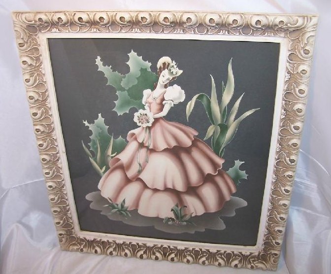 Image 0 of Victorian Lady in Pink Tiered Dress, Turner Print Lithograph