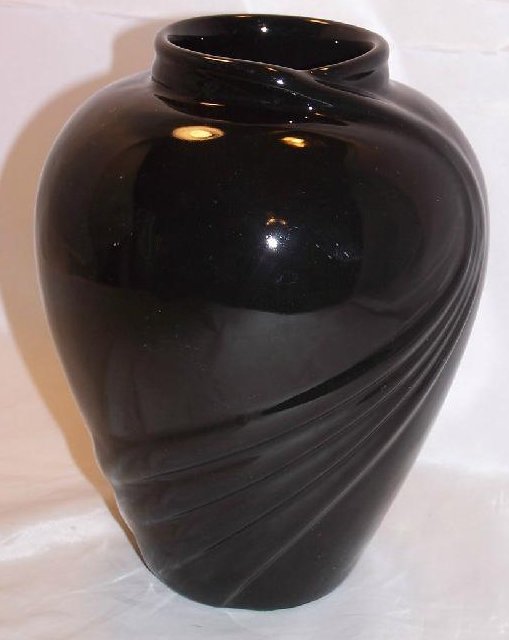 Haeger Black Swirl Vase, Salesman Sample