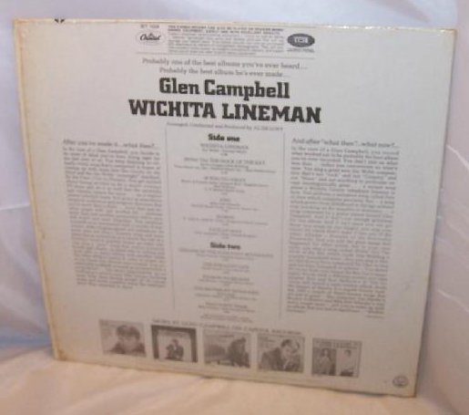 Image 1 of Wichita Lineman, Glen Campbell Record, Capitol Records