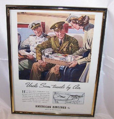 American Airlines, Military Vintage Print Ad Authentic