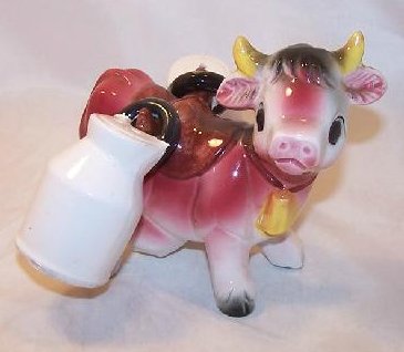 Vintage Pink Milk Glass Salt and Pepper Shakers 