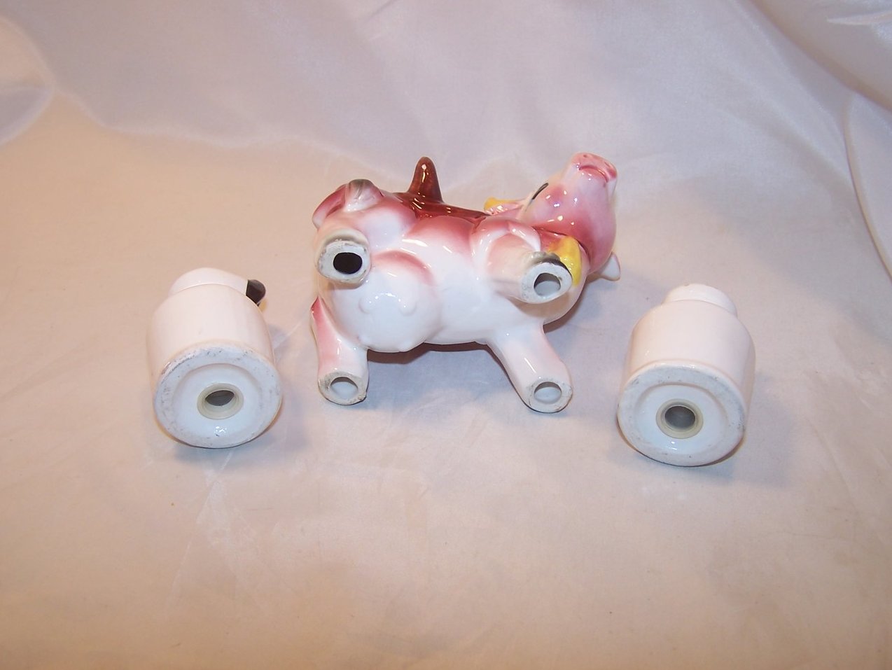 Image 1 of Cow and Milk Jug 3 Piece Salt and Pepper Shaker Set