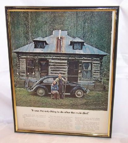 Image 0 of VW After the Mule Died Vintage Print Ad Authentic, Humorous