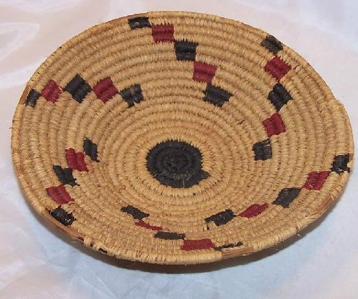 Image 1 of Apache Indian Hand Woven Sweet Grass Basket American Vintage