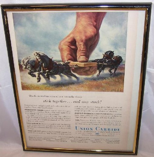 Image 0 of Union Carbide Glue Vintage Print Ad Authentic, 1955