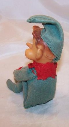 Image 2 of Elf for Your Shelf, Green Elf, Pixie Doll w Red Trim, Japan