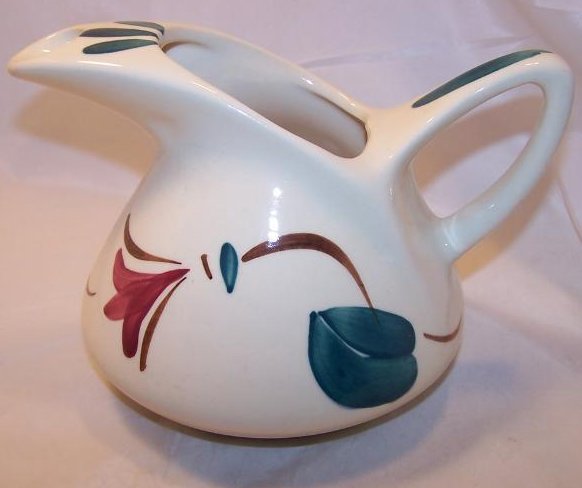 Image 2 of Purinton Pottery Dutch Jug Ivy Red Blossom Dutch Pitcher