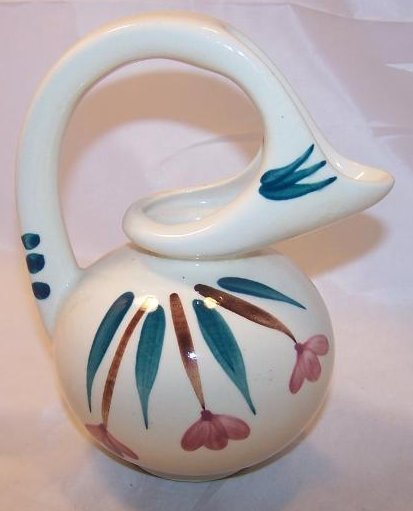 Image 1 of Purinton Pottery Syrup Jug Pitcher Pink Flower Blossom