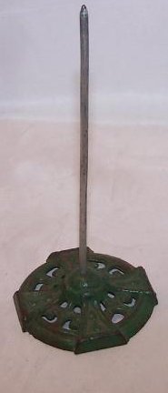 Image 1 of Bill, Note, Receipt Spike on Green Cast Iron Base, Antique