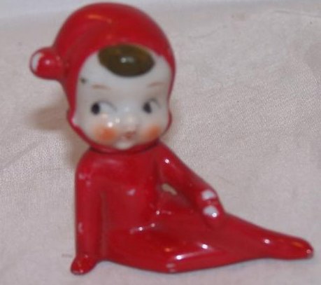 Elf Pixie Lounging in Red Suit, Porcelain, Japan