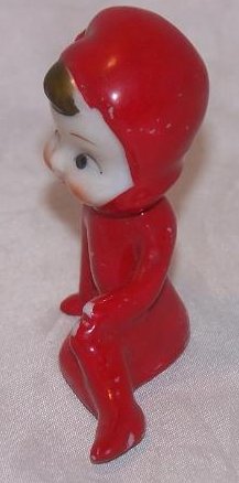 Image 1 of Elf Pixie Lounging in Red Suit, Porcelain, Japan