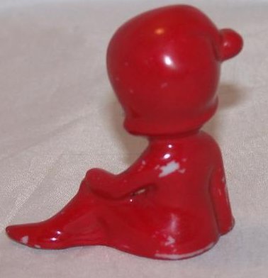 Image 2 of Elf Pixie Lounging in Red Suit, Porcelain, Japan