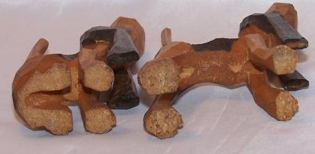 Image 4 of Howling Hunting Hound Dogs, Hand Carved Wood, Folk Art