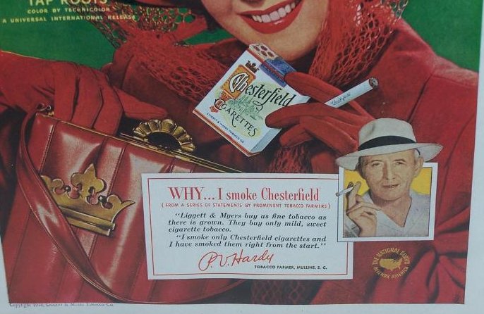 Image 1 of Chesterfield Cigarettes Vintage Print Ad Susan Hayward 1948