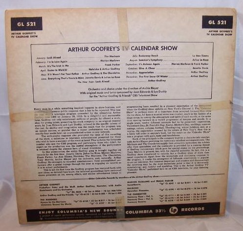 Image 1 of Arthur Godfreys TV Calendar Show, Columbia Records, LP