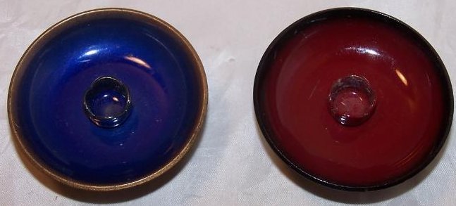 Image 3 of  Candleholders Enamel Clad Copper Blue, Red