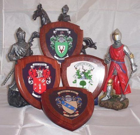 Wooden Plaque Coat of Arms Shield Family Crest 7 x 8