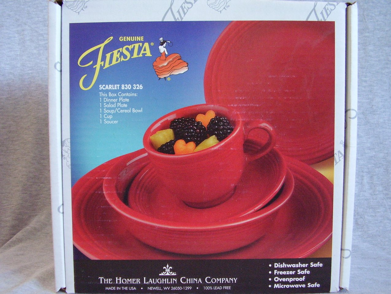 Fiesta Scarlet 5pc Placesetting NIB Fiestaware Contemporary