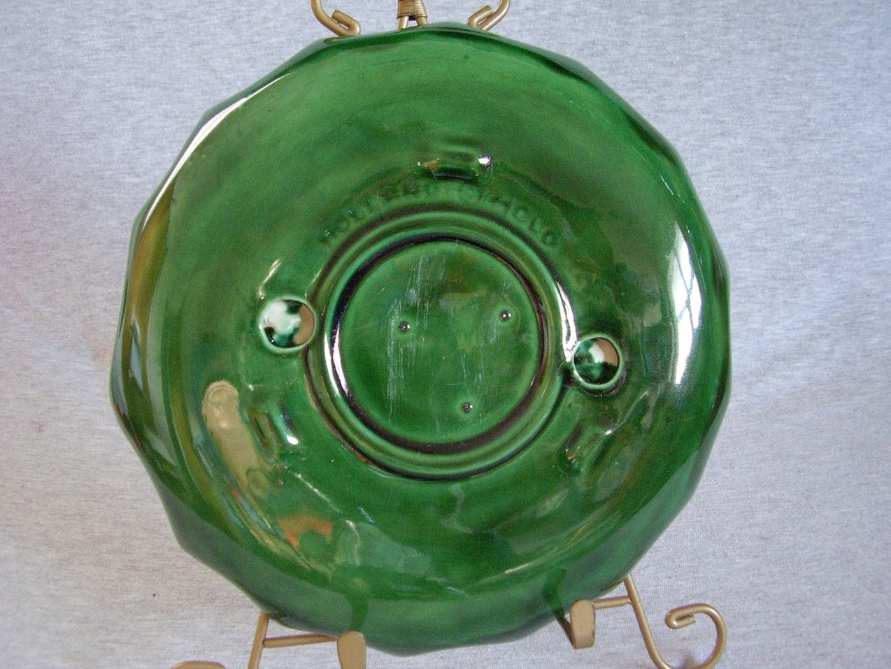 Holland Mold Serving Plate Green Holly Red Berries