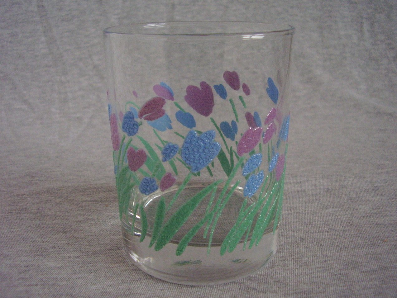 Spring Pink Blue Tulip Flowers Drinking Glasses Rocks Tumblers