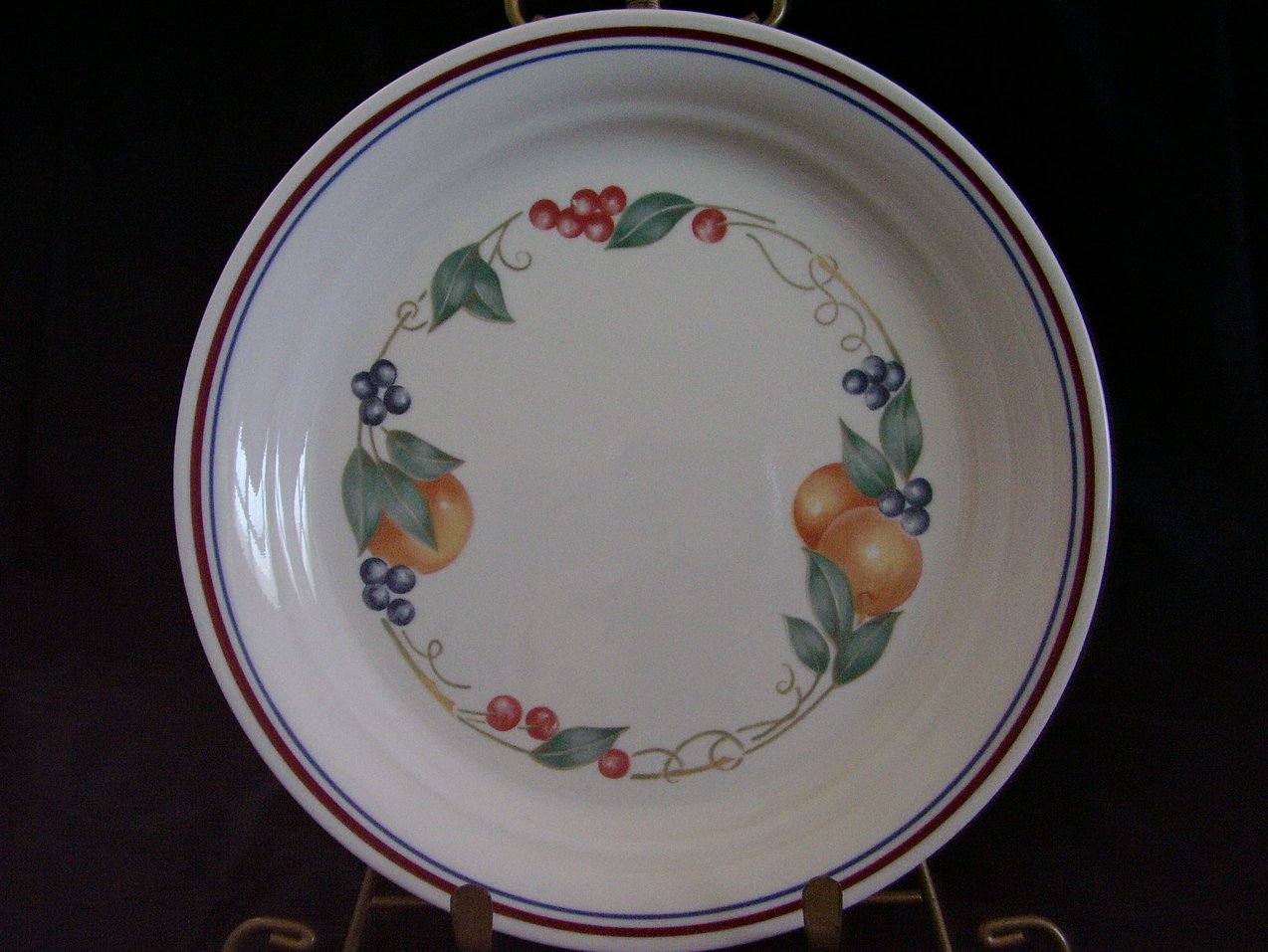 Corelle Impressions Abundance Lunch Plate Fruit Red Blue Ban