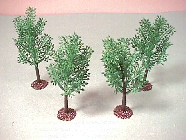 Set Of 4 Plastic Forest Trees