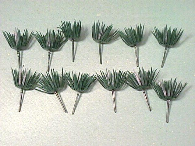 Set Of 12 Small Plastic Ground Plants