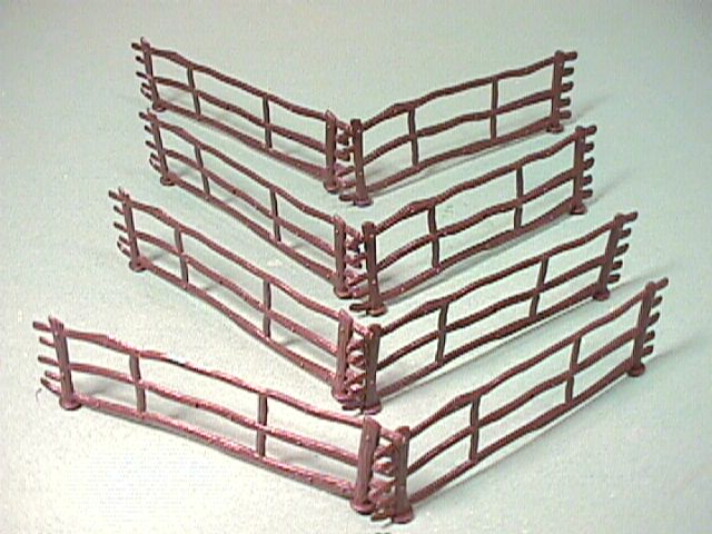 Set Of 8 Split Rail Style Hard Plastic Fences