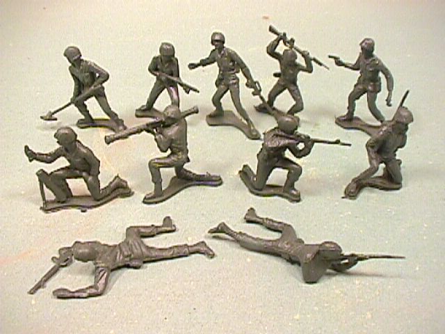 Set of 100 Timmee Style Green Plastic Soldiers