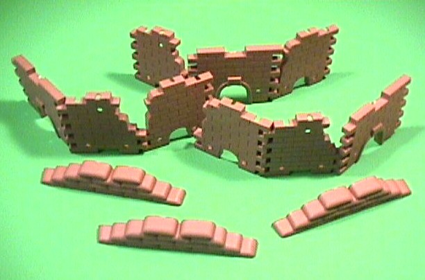 Battlefield Brown Plastic 12 Piece Set Of Wall Building Ruins