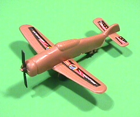 Fixed HO Scale Propeller Brown Plastic Airplane